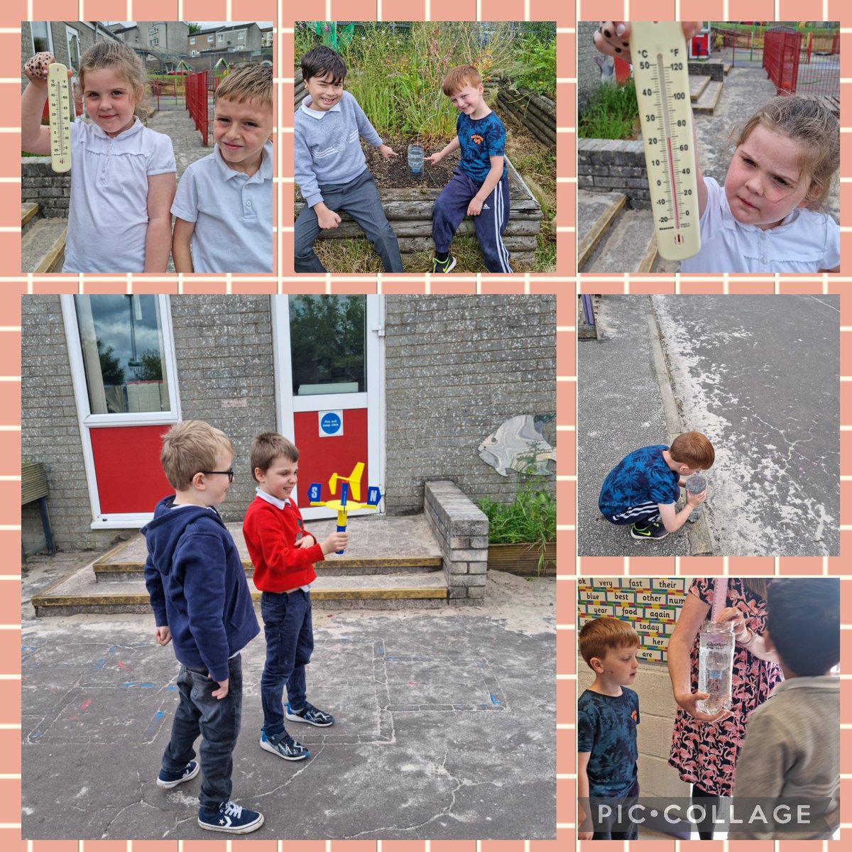 We have been measuring the weather this week. We have been checking the wind direction &amp; using a thermometer to check the temperature. We also made a rain gauge &amp; collected 24cm of water yesterday! 💧
