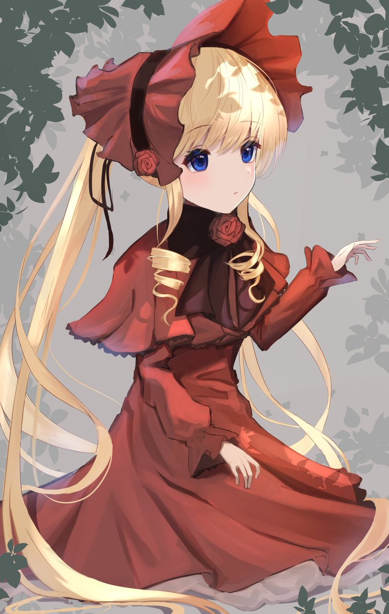 shinku 1girl long hair solo blonde hair blue eyes dress red dress  illustration images