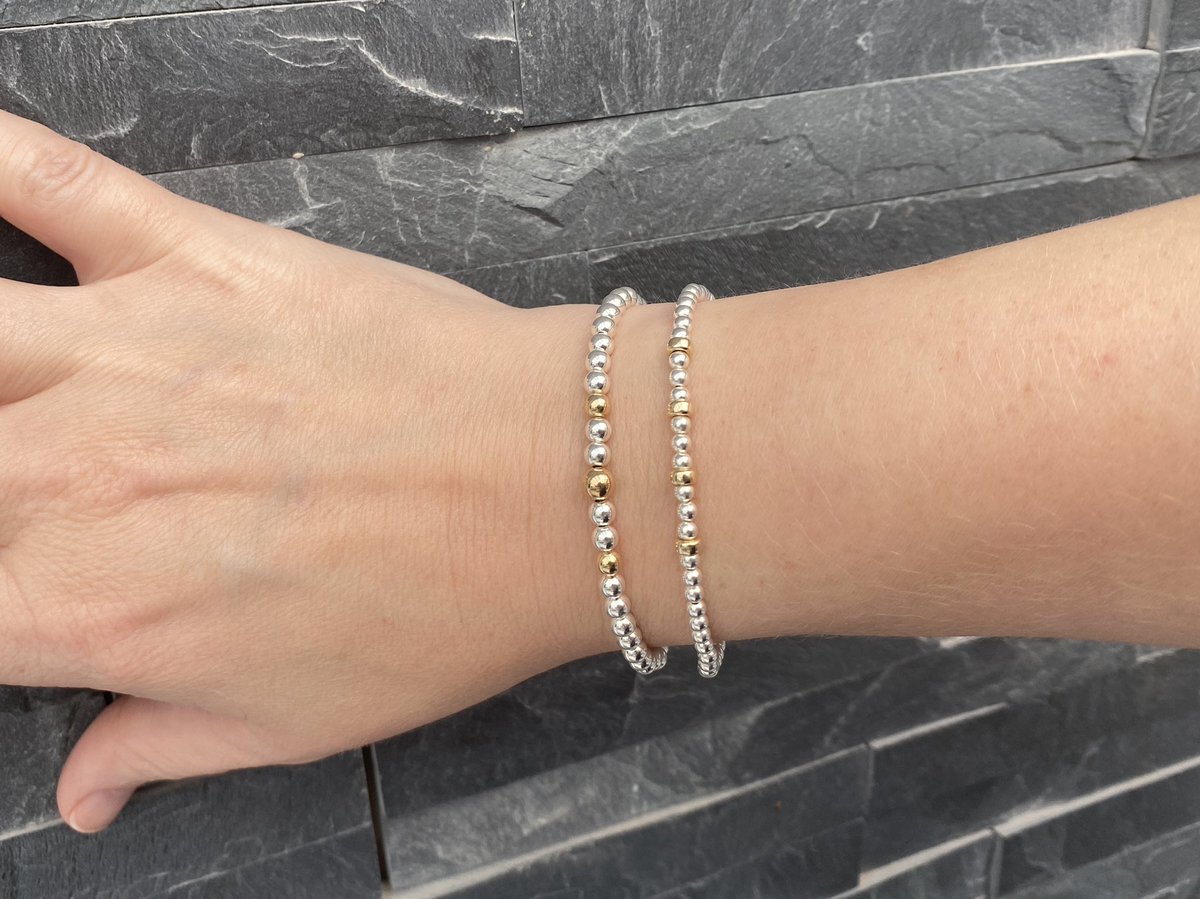 🤍💛 building up the gold and silver combo collection 💛🤍

#handmadebracelets #stretchbracelets #stackingbracelets #goldandsilver #silverandgold #lovesilver #shine #happy