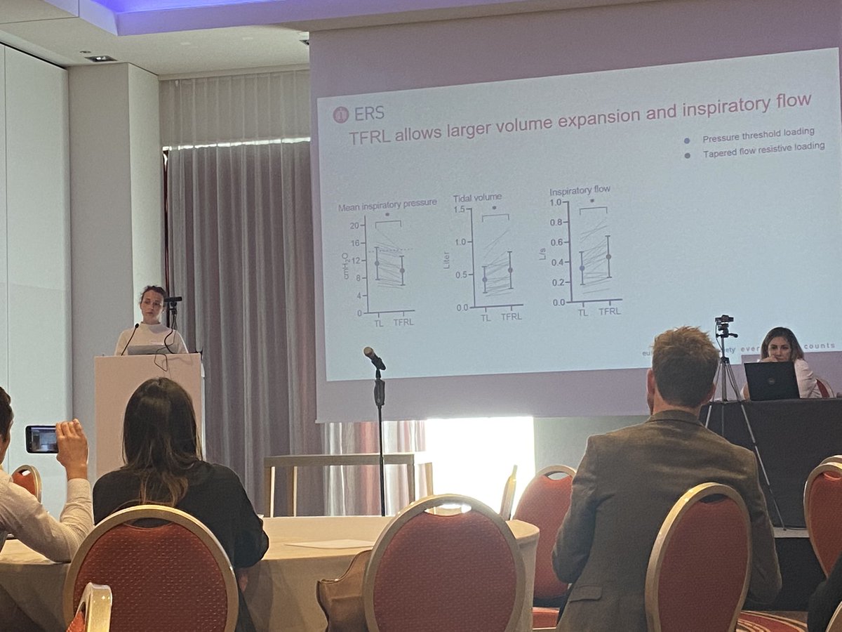 Tiina Andersen (@tiinaandersen) on Twitter photo Two oral presentations by young researcher and physiotherapist <a href="/HollebekeMarine/">Marine Van Hollebeke</a> from the team of <a href="/DLanger6/">Daniel Langer</a> at #RFMV2022 Tapered flow resistant loading allows larger volume expansion and inspiratory flow than pressure threshold loading <a href="/ErsPhysios/">ERS_physios</a> Two oral presentations by young researcher and physiotherapist <a href="/HollebekeMarine/">Marine Van Hollebeke</a> from the team of <a href="/DLanger6/">Daniel Langer</a> at #RFMV2022 Tapered flow resistant loading allows larger volume expansion and inspiratory flow than pressure threshold loading <a href="/ErsPhysios/">ERS_physios</a>