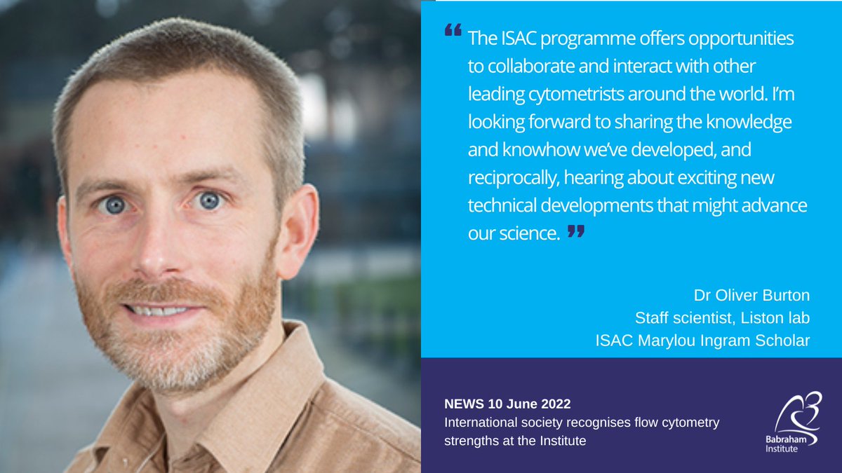 Babraham Institute (@babrahaminst) on Twitter photo Recent recognition <a href="/ISAC_CYTO/">ISAC</a> received by our head of #flowcytometry Rachael Walker <a href="/Babraham_Flow/">Babraham Flow Cytometry Facility</a> and immunologist @olivertburton <a href="/LabListon/">Adrian Liston</a> reflects the international standing of our cytometry facilities and expertise.
Learn more:
📄babraham.ac.uk/news/2022/06/i… Recent recognition <a href="/ISAC_CYTO/">ISAC</a> received by our head of #flowcytometry Rachael Walker <a href="/Babraham_Flow/">Babraham Flow Cytometry Facility</a> and immunologist @olivertburton <a href="/LabListon/">Adrian Liston</a> reflects the international standing of our cytometry facilities and expertise.
Learn more:
📄babraham.ac.uk/news/2022/06/i…