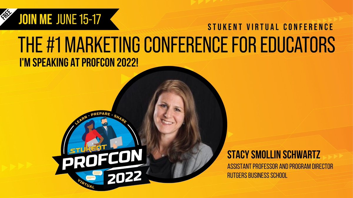 Digital Marketing professors, instructors, teachers - <a href="/StukentApp/">Stukent</a>'s #ProfCon22 virtual conference is so valuable and totally free! I have attended since 2019 (in person and virtually) and treasure the connections and knowledge gained. Join me next week! stukent.com/profcon/