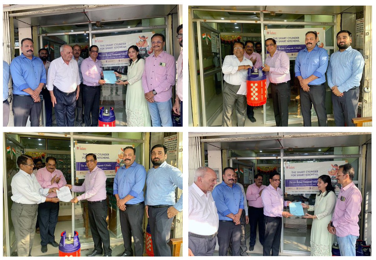 New Indane Composite cylinders, with enhanced safety and aesthetics, were handed over to the customers in Hoshangabad by Sri Shashi Chaudhary (CGM- LPG, MPSO). The customers surely are delighted.... @Bhopal_AO @ioclmp @DipakBasu_ioc @IndianOilcl