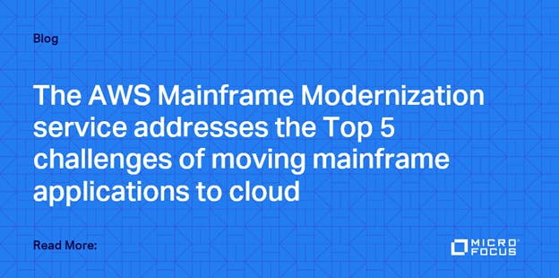 What are the top challenges of modernizing mainframe applications, &amp; how do #AWS and <a href="/Micro/">braiden.</a> Focus make it easier? Read the blog to find out &amp; to learn more about the recently announced AWS Mainframe Modernization Service: #MyMicroFocus bit.ly/3xDtTgJ