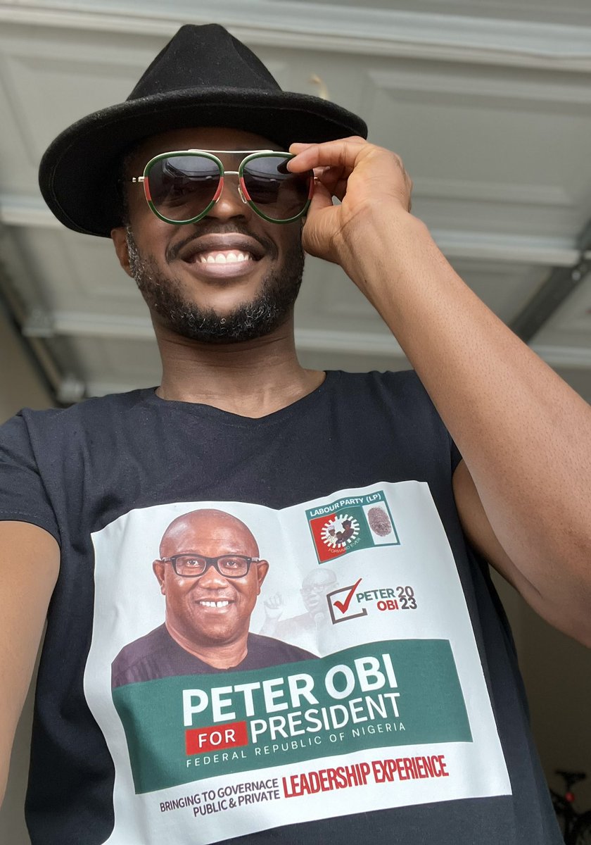 obynodaddymuna's tweet photo. Testing out my @PeterObi  T shirt

#PeterObi2023 
#peterobiUsa
#PeterObiScoming
#voteforpeterobi
#GetYourPVC 
#PeterObi4President https://t.co/LnT2FB0DPD
