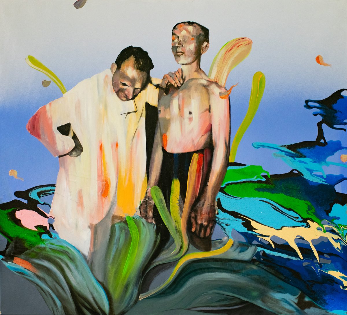 Happy TGIF! What is the one thing that comes to your mind when you see this? Comment below! Click here to browse more artworks like this from our latest curated collection: bit.ly/3mALyza

#rtistiq #art #figurative #painting #contemporaryart