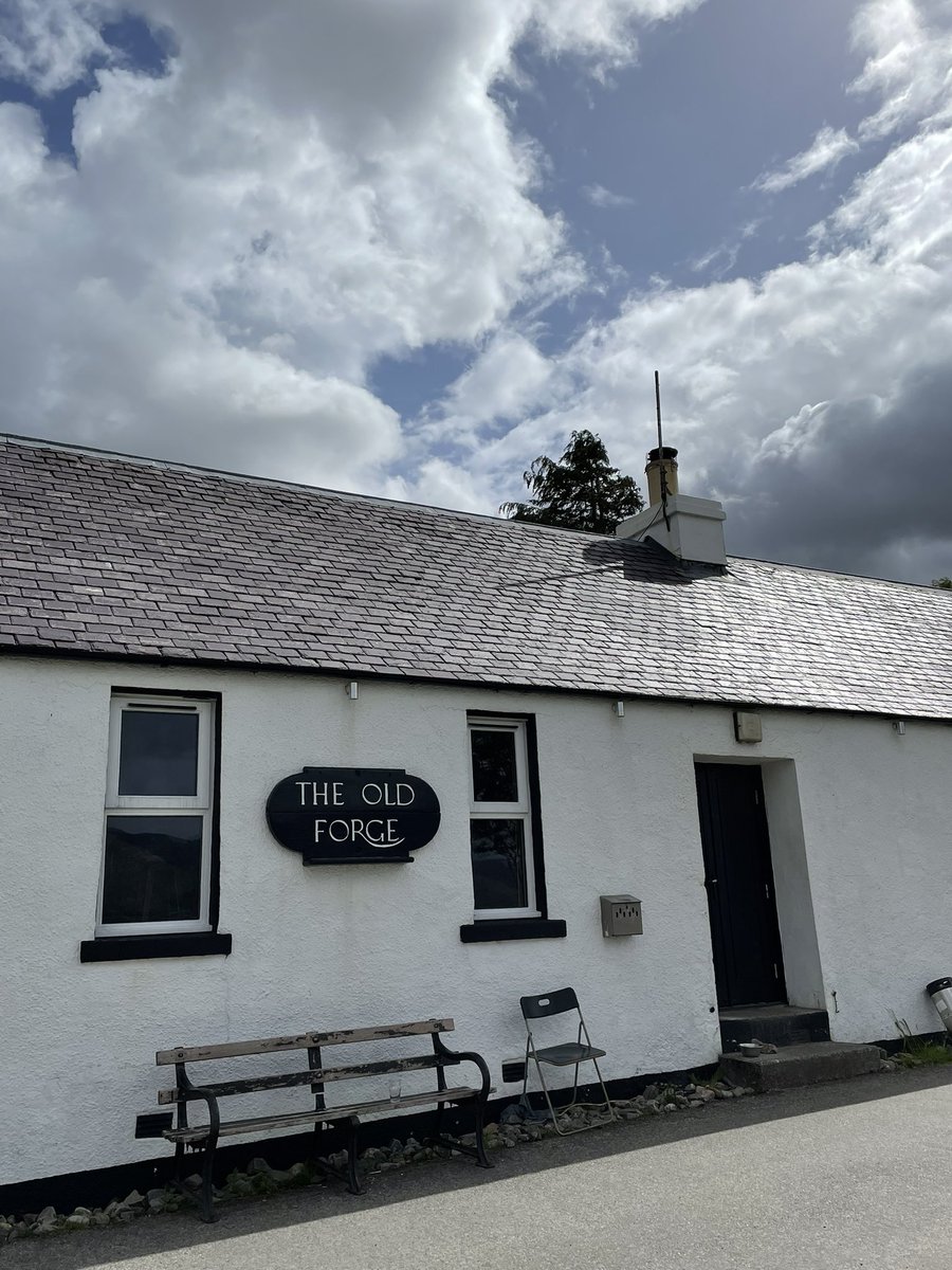 SueHLawrence's tweet photo. Weather not looking good to be able to leave beautiful #Knoydart. Still, worse places to be stuck than at ‘the most remote pub in the world’ #TheOldForge at Inverie https://t.co/iKIk59vnk8
