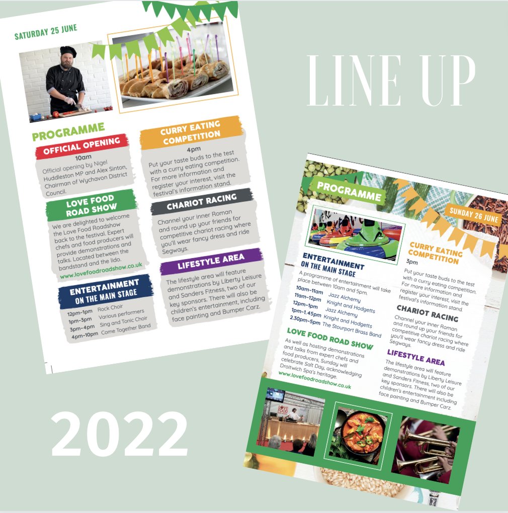 Fresh from the printers our 2022 line up is in #spafoodfest #droitwich #droitwichspa #worcestershire #supportlocal