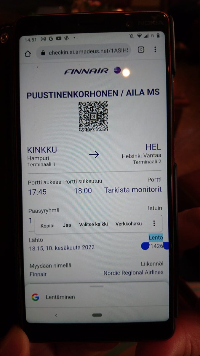 KorhonenAila's tweet photo. Boarding passissa lienee jokin automaattikääntäjä. Hampurin lentokentän lyhenne HAM on näemmä suomennettu😂🙈. Mutta enköhän tällä kuitenkin tänään kotiin pääse @Finnair  Matkailu tosiaan avartaa👍 https://t.co/ajOj2NNprK