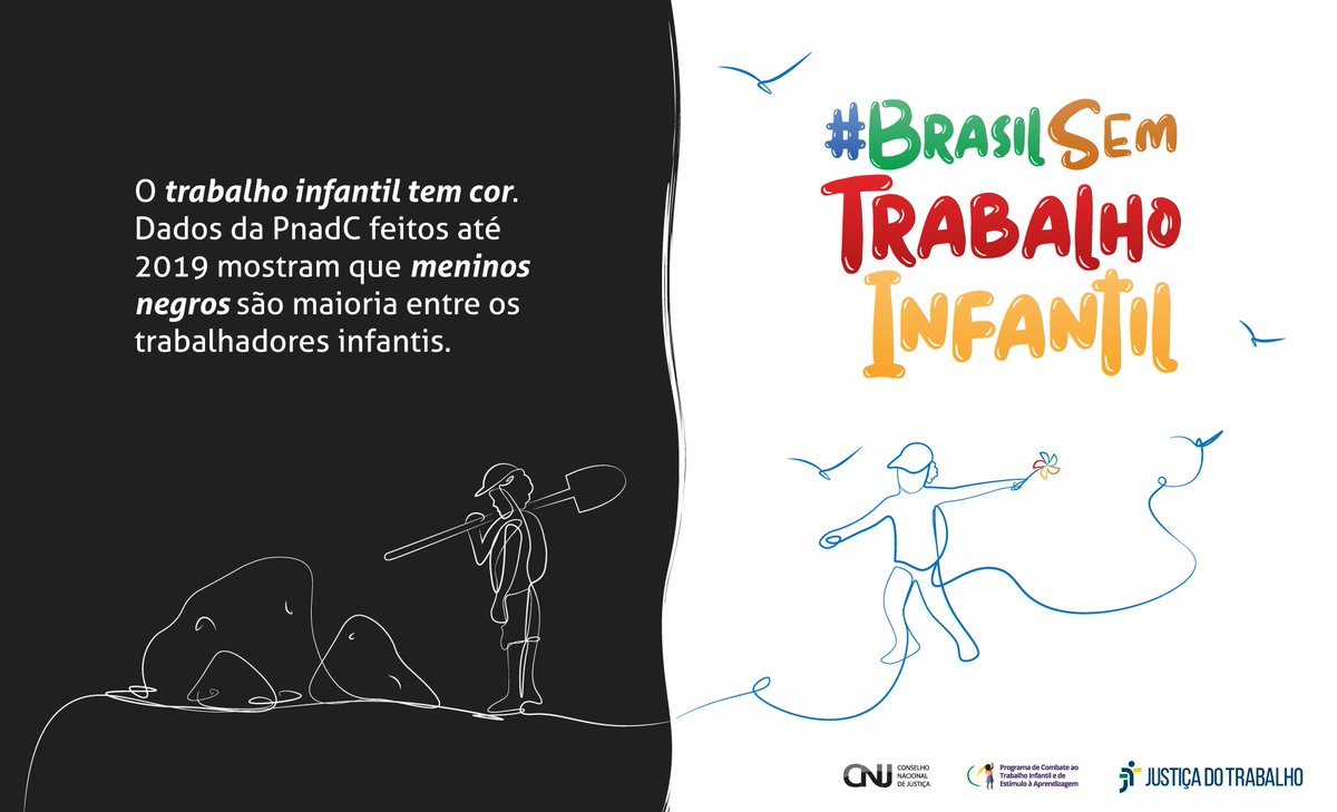 Você sabia? O Trabalho infantil tem cor!
#BrasilsemTrabalhoInfantil