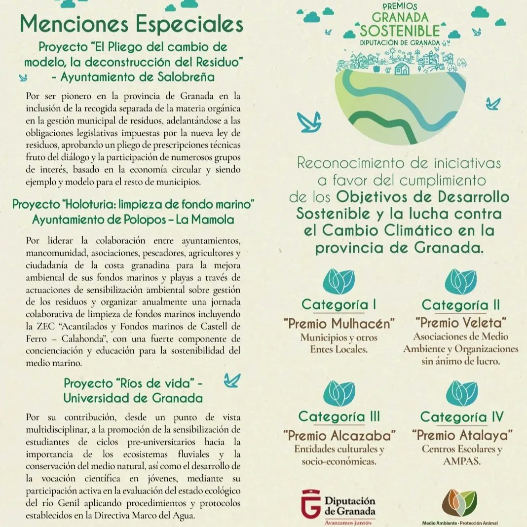 IMonachil's tweet photo. Monachil ganadores por su larga trayectoria en una gestión ambiental integral del municipio con implantación de numerosas acciones innovadoras en la provincia de Granada y gracias a nuestra concejalía. ¿Que es lo que quieres para Andalucía, wifi gratis o políticas de verdad? https://t.co/5wFuOfMxVi