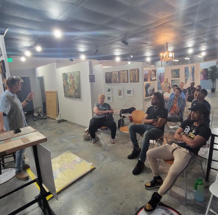 dafco_io's tweet photo. Thanks to the amazing artists who pulled up last night to learn a little, discover what others are doing and enjoy sharing with one another—seeing how art comes to life through #NFTs AND #mixedmedia #artistsconnect #cltartists thx @nudoru @catswilleatyou @evpensei #cltiscreative https://t.co/mDIL8TlmbS