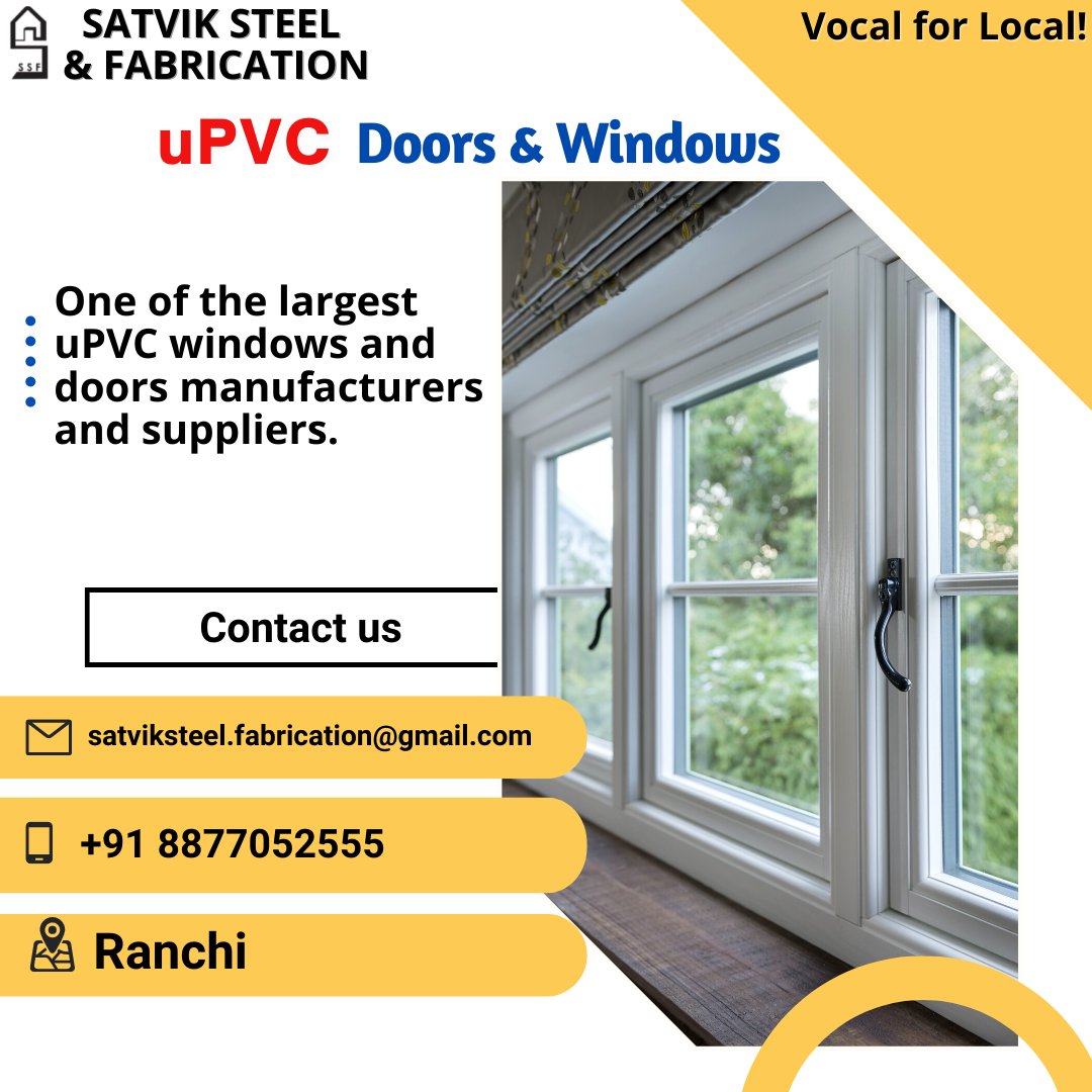 SatvikSteel's tweet photo. We're offering excellent quality UPVC Doors &amp; Windows Installation Service.
#installations  #upvcinstallation #upvcwindowsanddoors #outdoorslife #satviksteel  #doorinstallation #windowinstallation #upvc #windows #upvcdesign #glasswindow #upvcwindowsanddoors #slidingwindow #Ranchi https://t.co/aPU5pEpzCW