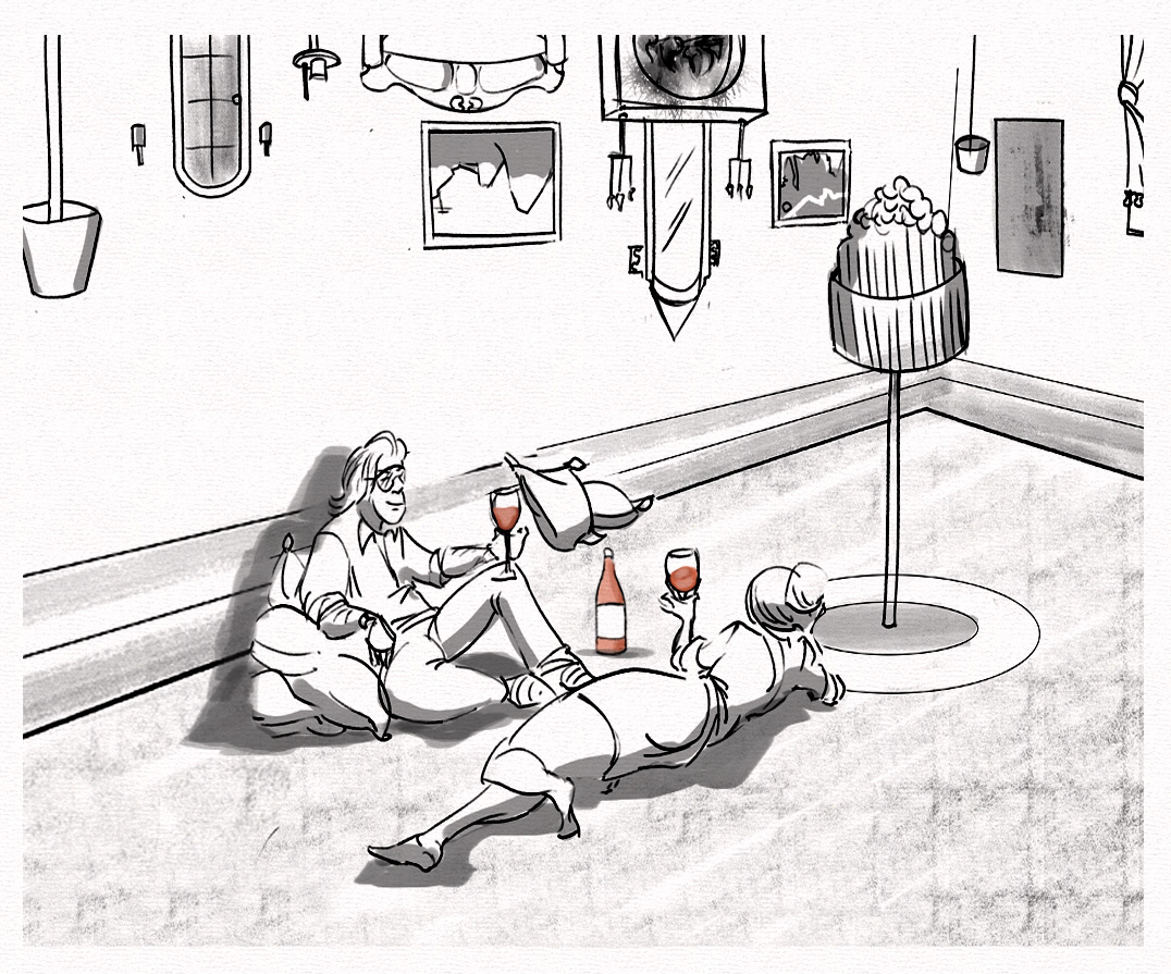 PasquaWinery's tweet photo. This is the third and last of the original sketches for Pasqua’s new advertising campaign. The center piece for this unconventional picnic is our iconic super white #HeyFrench #PasquaWines
Sketch by: @ochavez77 https://t.co/snQiHDoL3U