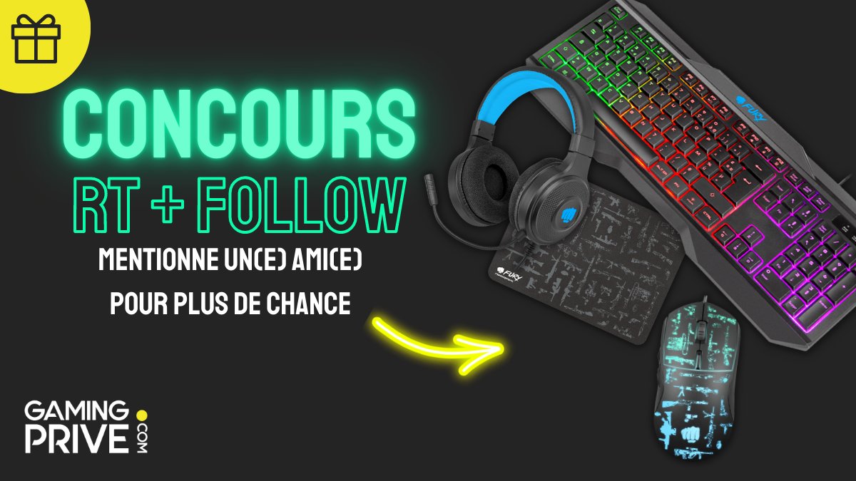 gamingprivecom's tweet image. #CONCOURS 🔥

On vous fait gagner un pack Fury, avec clavier, casque, souris et tapis de souris !

Pour participer :
✅ RT
✅ Follow
✅ Mentionne un(e) ami(e) (pour plus de chance)

Tirage au sort le 21 juin 2022 !

Bonne chance à tous 🍀

#giveaway #cadeaux #gaming