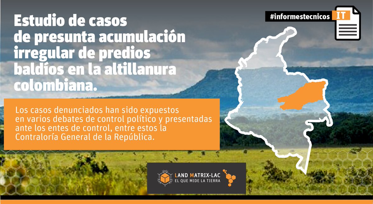 landmatrixlac's tweet photo. #informestecnicos
Estudio de casos de presunta acumulación irregular de predios baldíos en la altillanura colombiana.
Más detalle aquí https://t.co/Ny6fxawWZv
#soberaniaalimentaria #incidenciapolítica #DatosDeCalidad #datos #DatosDeCalidad #FuentesDeDatos #GIS https://t.co/Pmf02vhuTD