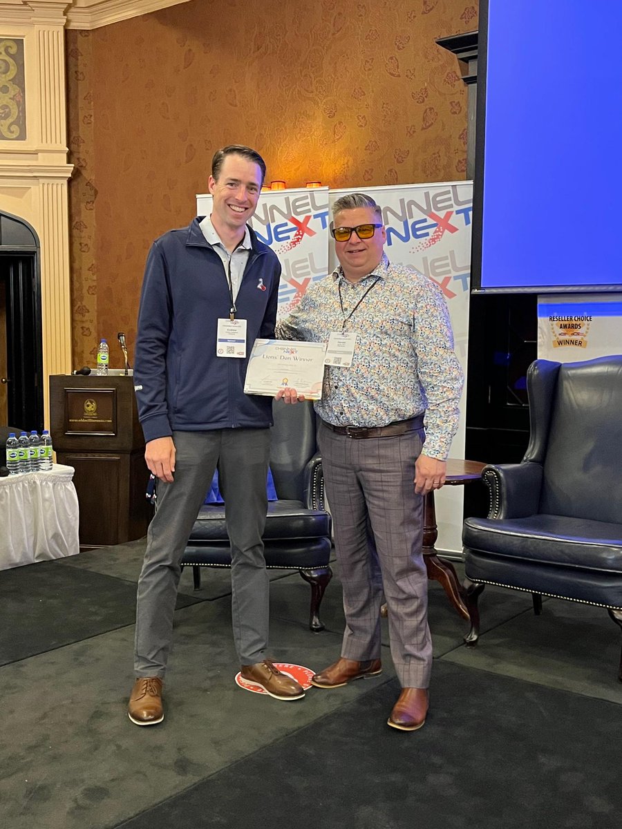 net2phoneCanada's tweet photo. π πBringing home some hardware!
π¨π¦ It never ceases to amaze us how awesome an event #ChannelNEXT produces year after year. For 2022, we had the pleasure of taking home the #award for Best Lions' Den, while participating in fun #networking opportunities.
See you in 2023.π https://t.co/WTpjZ7H8s7