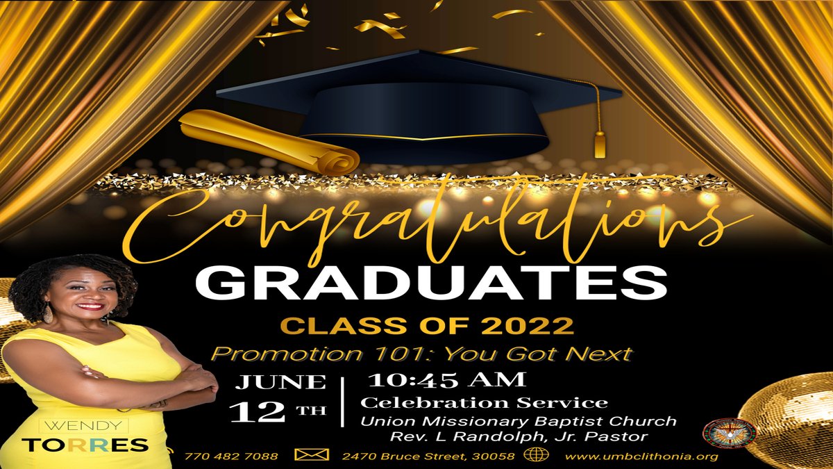 Honored to share with the students of Union Missionary Baptist Church, in Lithonia, Ga., as they celebrate their 2022 graduates &amp; academic achievements of all their scholars. Hey 2022, YOU GOT NEXT! #graduation #2022 #co2022