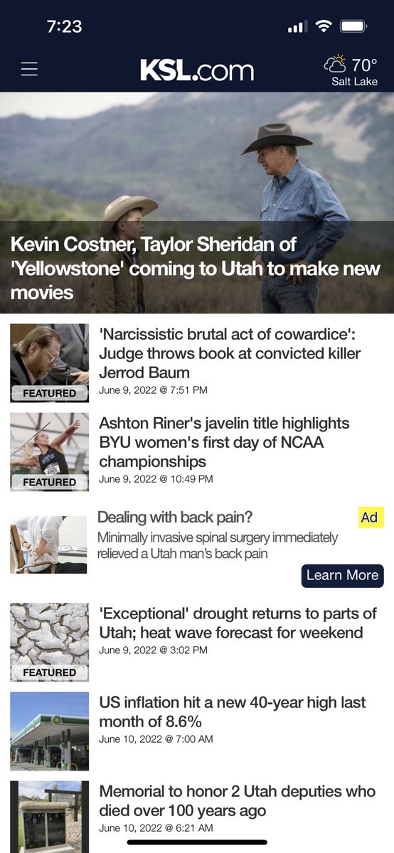 ShayneKRoy's tweet photo. ⁦@KSLcom⁩ wow! The 1/6 hearings were buried, not making the top stories. What could be more important than that? https://t.co/9uXEgZOeuG