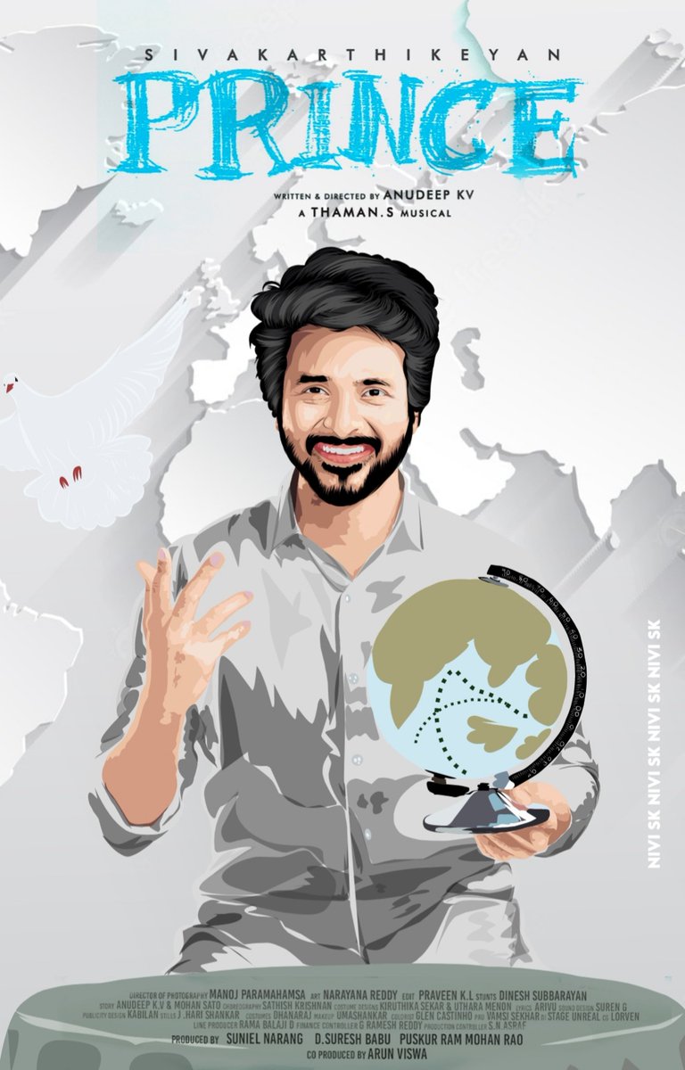 Nive_athlete's tweet photo. "Prince" 🤍🕊️

         Vector Art Of Mine 🖤✨... 

Our #Prince @Siva_Kartikeyan Anna ✍️ @anudeepfilm @thamam @SVCLLP @SureshProdns @ShanthiTalkies 

#PrinceFirstLook #Ayalaan https://t.co/B7bZKTyraP