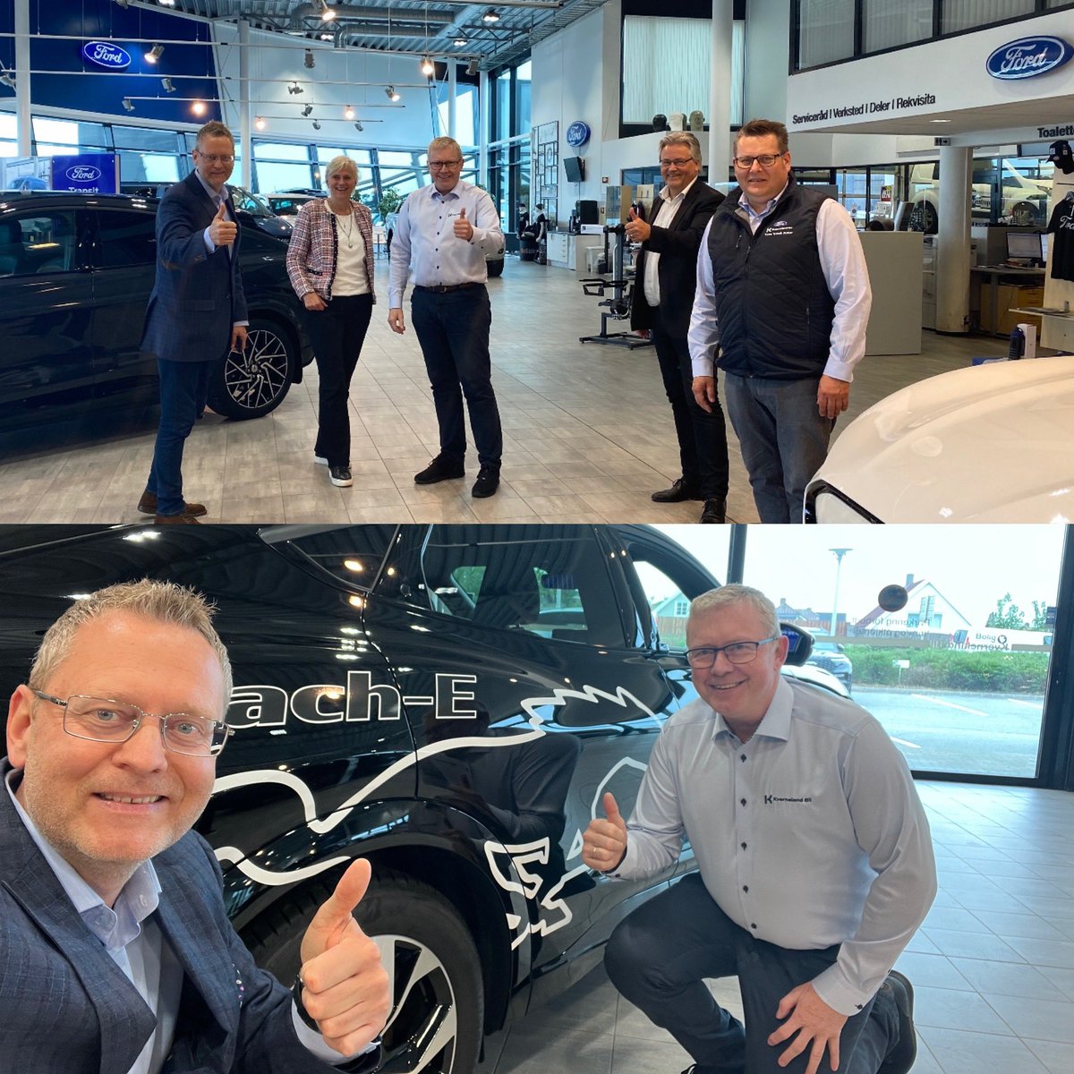 PerGunnarBerg3's tweet photo. Kverneland Bil Bryne -our best Ford partner & dealer for 100 years! Ps- missed you today Petter (Olsen) Bryne your home-town and you one of the first Mach-E owners in Norway! Thank you Børge, Helge, Mika, Cathrine, Anne
🤩#FordPro #ETransit #MachE #FordEU #FordUS @PetterOlsen2 https://t.co/T0daqGWhKc