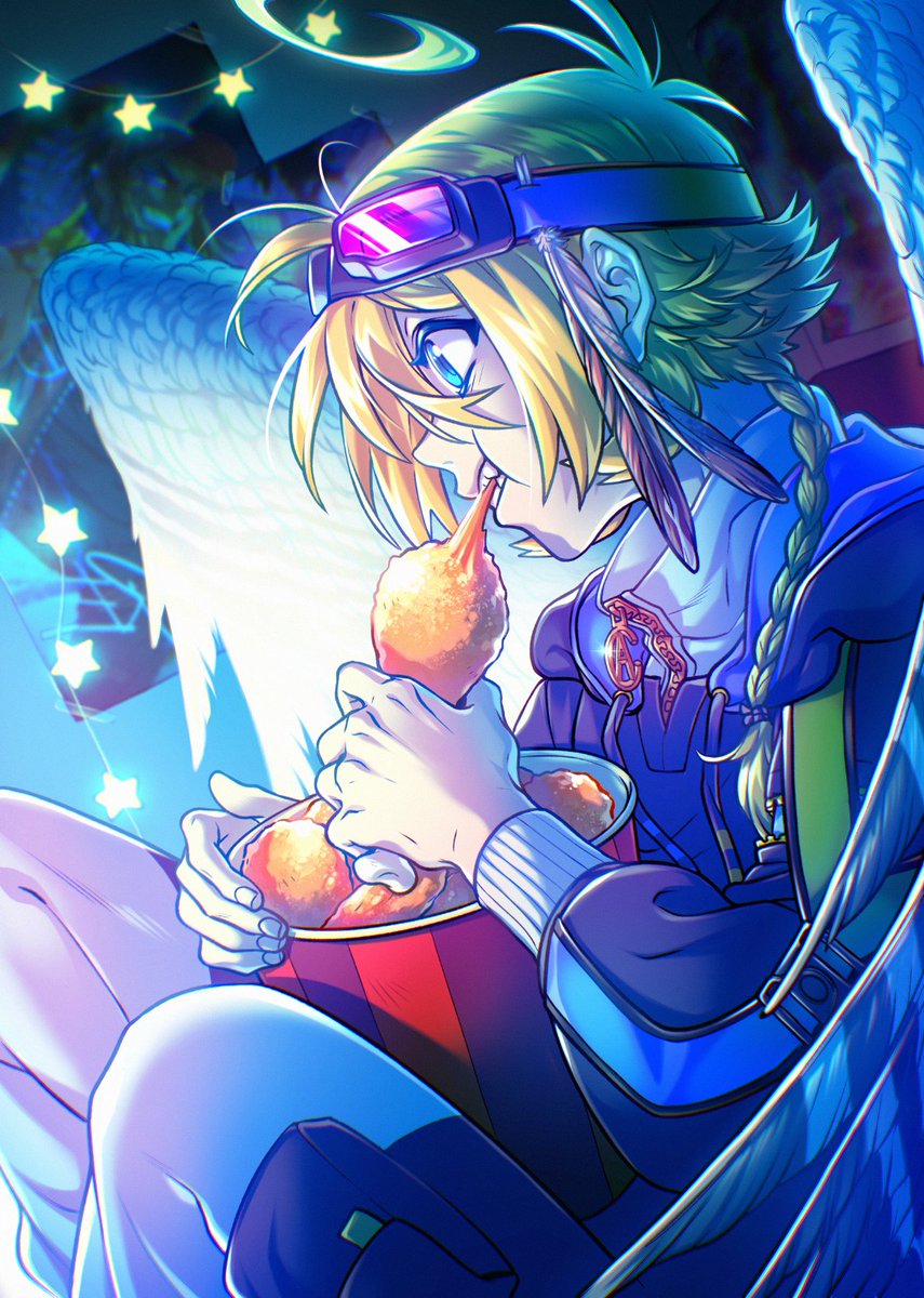 [OC] "Who needs a wingman when you can have a wing, man?" - Aishiro

My contribution to the food themed trading card project for the <a href="/OC_CULT_zine/">OCᐁCULT Zine @ Vol 5</a> ! :D One of the new cards you can get from the latest boosters!

Curious if anyone got to add him to their card collection! 👀