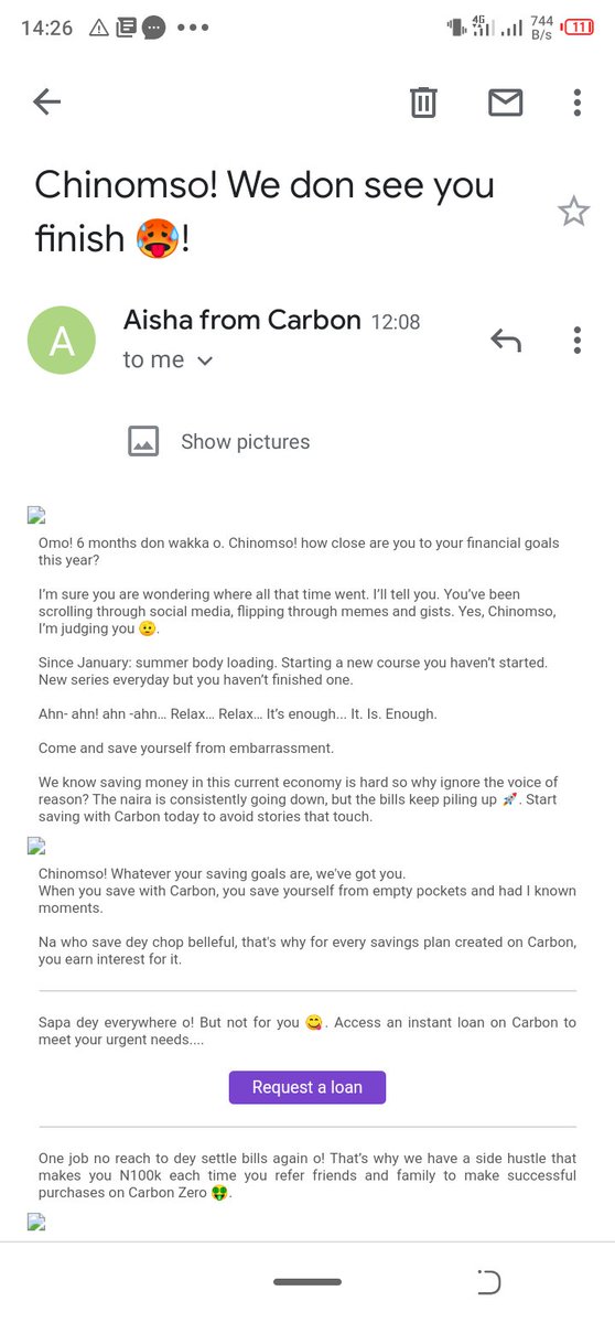 Hacker15112400's tweet photo. I love seeing messages like this 🤣🤣🤣. Aisha Don judge me
#IBankWithCarbon https://t.co/vTAzWssCuX