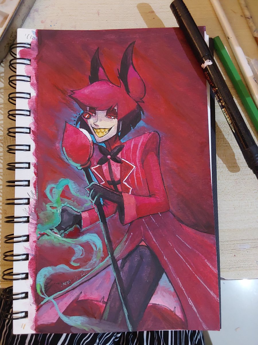 doof67472801's tweet photo. My friend asked me to draw #Alastor in my art style..so um hope ya'll like it.

#Alastorfanart #HazbinHotelAlastor #HazbinHotel #watercolor https://t.co/PA3VYMo5JC