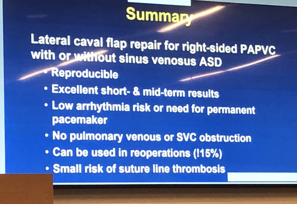 abribriesco43's tweet photo. #HVTIResearchDay2022
Dr Bogdan Kindzelski (mentor @karamlou) on outcomes from lateral caval flap in 54 pts w/ #PAPVC
No operative mortality, pacemaker or SVC stenosis
10 year survival 82%
@Dr_HaniNajm @CleClinicKids @C_CallahanMD @TSRA_official @OfficialSTSA @WomenInThoracic https://t.co/9dE8IUPJNA