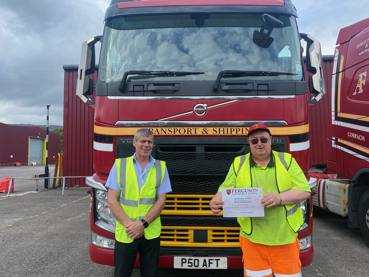 A big congratulations to Russell Farrington, who celebrated 20 years working at Ferguson Transport &amp; Shipping recently. Well done and congratulations Russell, from all the staff.

Russell is pictured receiving his certificate from Colin MacKinnon, Transport Manager.