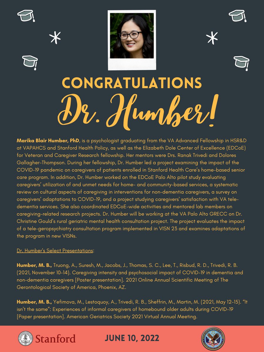 Congrats, Dr. Blair Humber! #Classof2022 <a href="/Ci2iVA/">Innovate2Implement</a>  <a href="/vahsrd/">VA HSR</a> <a href="/StanfordHP/">StanfordHealthPolicy</a> @RanakTrivedi