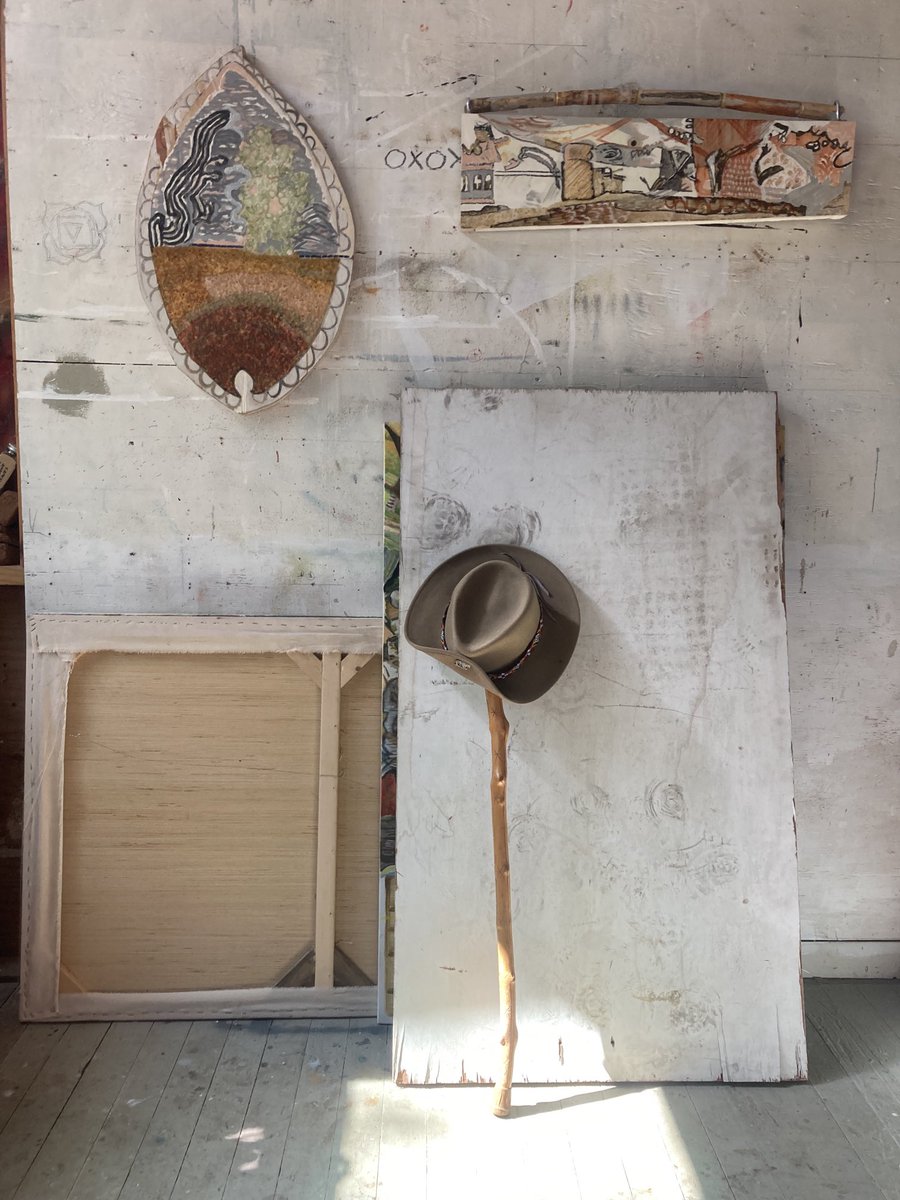 DammanWorks's tweet photo. Working wall. #paintersstudio #eggtempera #naturalpigments saatchiartist #contemporarypaintings https://t.co/L5AkqPv3iN