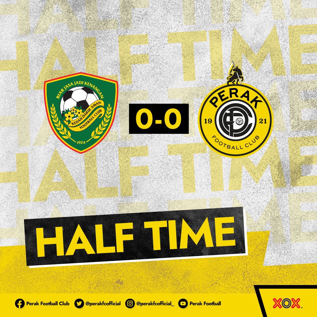 perakfcofficial's tweet photo. Separuh Masa Pertama
KDA FC 0 - 0 Perak FC
βͺοΈπ‘β«οΈ
#PerakFC
#KDAPRK
#XOXMalaysia
#onexox
#RiseAsOne
#KejorYobKejor
#SkorYobSkor
#BangkitSemula https://t.co/zm3UL4YEli