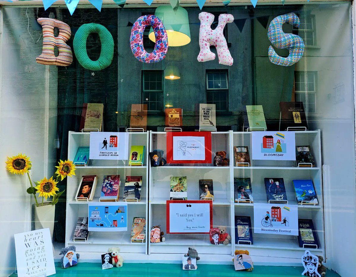 nr_book_shelter's tweet photo. As it's been 100 years this year since James Joyce's Ulysses has been published and it's Bloomsday next week June 16,  this week's window display is dedicated to one of Ireland's most famous works of fiction 
#newwindowdisplay  #secondhandbooks #indiebookshop https://t.co/k87WQn5YnF