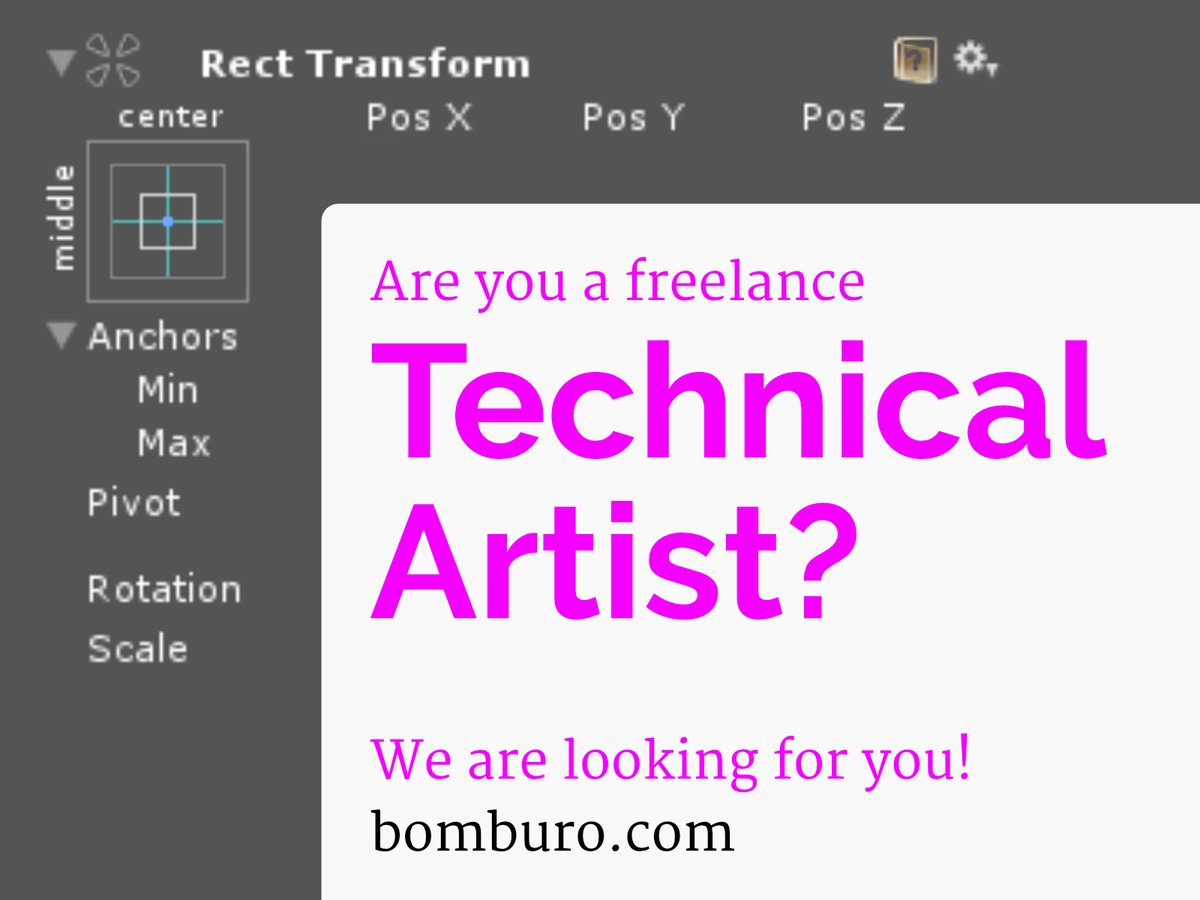 Do you have an eye for detail? 
Does it make you happy when things in the Unity Canvas are properly aligned?
Do you like making buttons fun to press?

We are looking for freelance Unity Technical Artists who can help us implement and polish game UI and interactions.