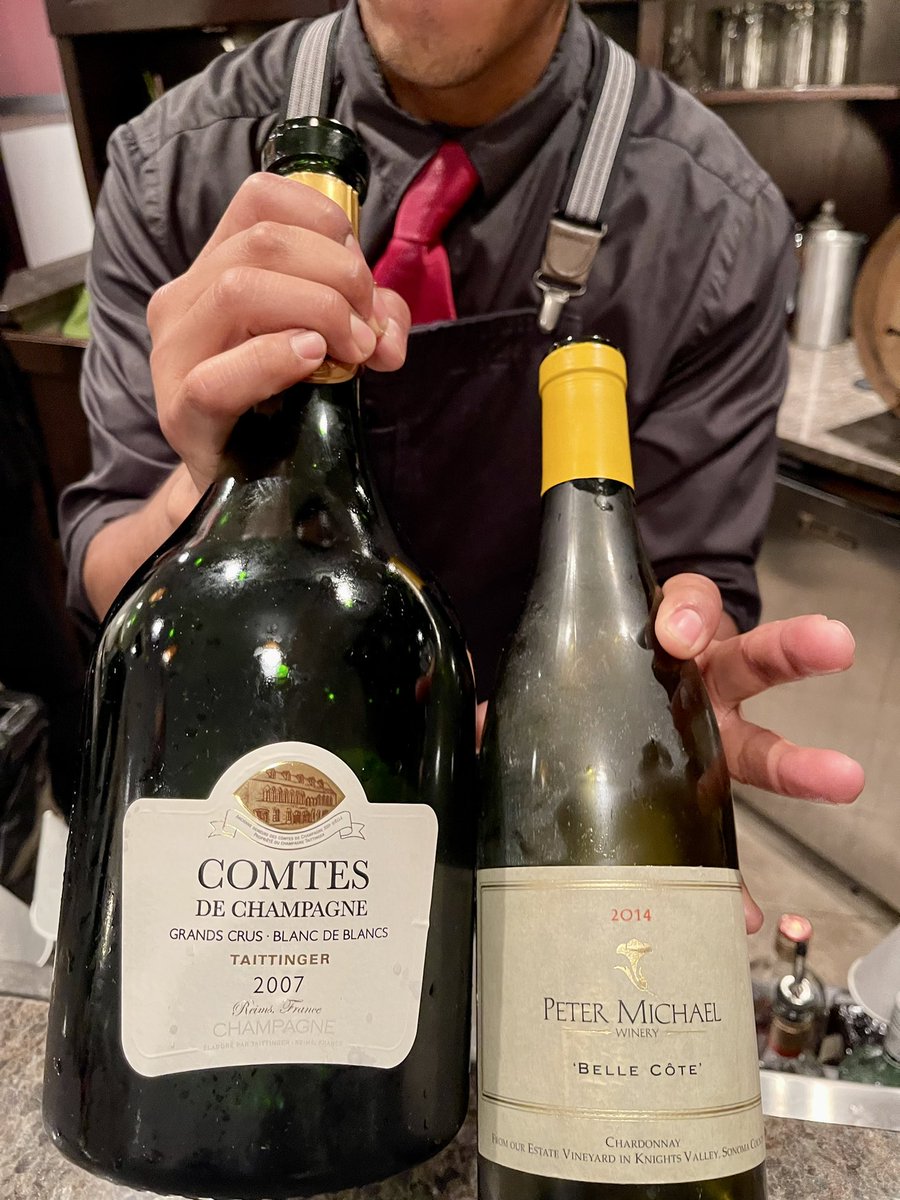 jack_epstein's tweet photo. Oenetrian’s wine dinner knocked it out of the park! Great wines by @RidgeVineyards, #BernardMoreau, @TaittingerNG, #PeterMichael, @AntinoriFamily, #Ausone, #ClosFourtet, #Poyferre, @Bartonwine, @PichonComtesse, @ChateauSHL, @Cos_dEstournel, @josephphelps https://t.co/WT04SknJZv