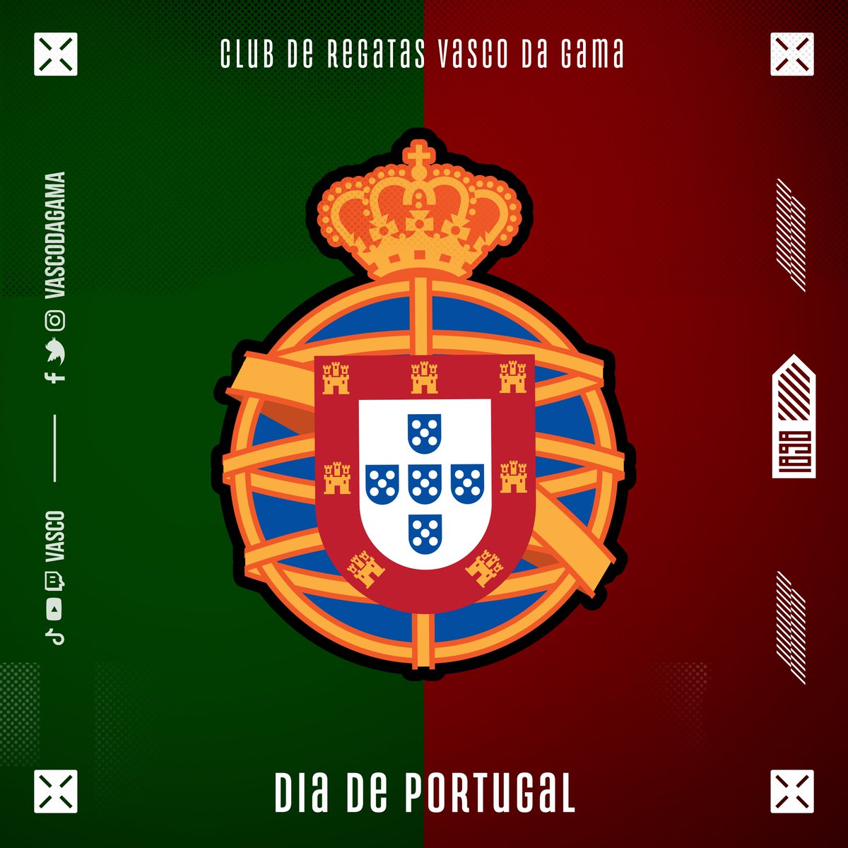 10 de junho - Dia de Portugal, Camões e das Comunidades Portuguesas 🇵🇹

Como o maior orgulho desportivo da comunidade Luso Brasileira, celebramos esta data honrando as nossas raízes.

#VascoDaGama #DiaDePortugal