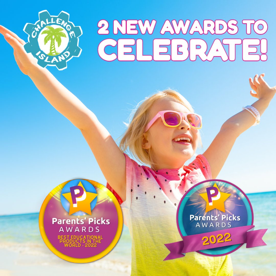 ChalIslandHQ's tweet image. We are thrilled to announce our two newest awards: Parents Picks 2022 and Parents Picks Best Educational Products in the World 2022! With our book series in stores everywhere, Challenge Island has its widest reach and we are proud to be the pick of parents worldwide! #STEAMwork