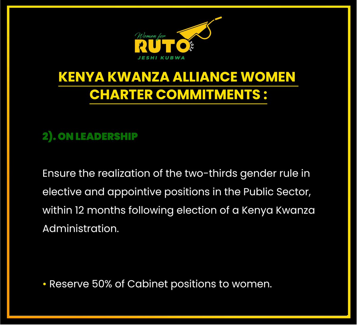 ON LEADERSHIP
#WomenForRuto #KenyaKwanzaLadiesFirst