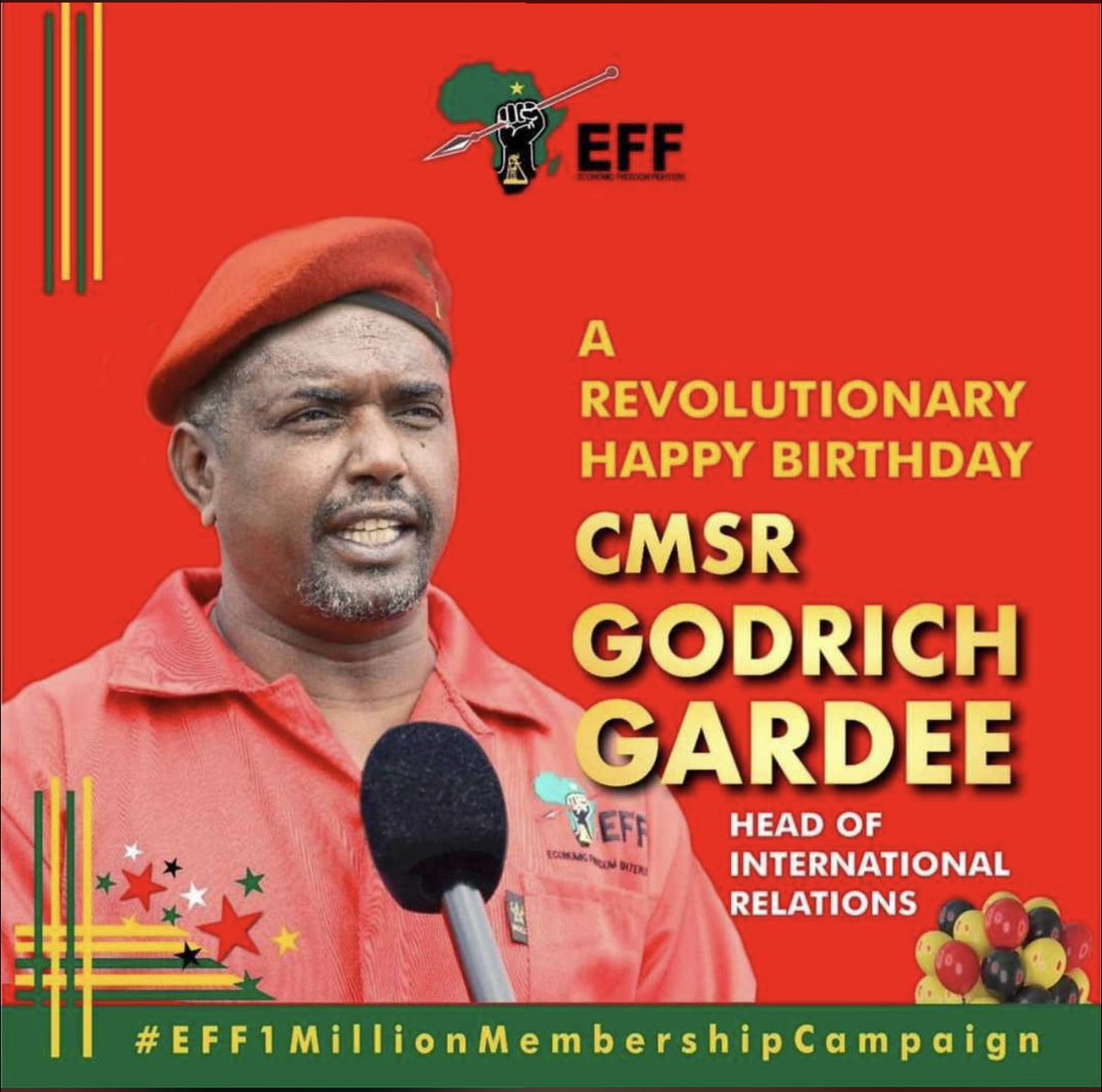 NalediChirwa's tweet image. 🥳🥳❤️ happy birthday to our former SG, commissar @GardeeGodrich ❤️❤️ you lead us well and diligently, always available to guide, protect and teach. May this new year be kind to you. We love you always, commissar Gardee ❤️