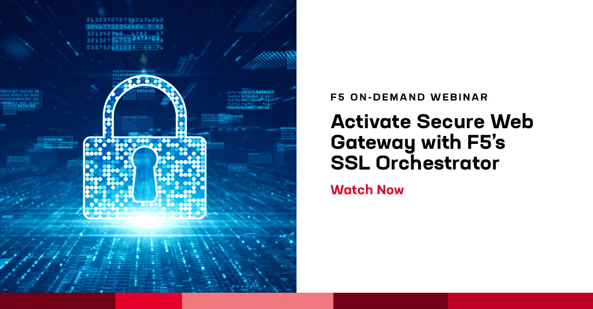 See how F5 SSL Orchestrator integrates and orchestrates decrypted, inspectable traffic to third-party tools and to F5’s own Secure Web Gateway solution in our latest on-demand webinar: go.f5.net/k6sh6p #cybersecurity #orchestration #decryption