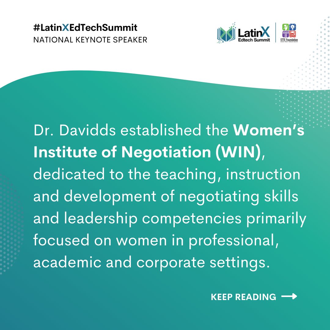STTEFoundation's tweet photo. Today we feature Dr. Yasmin Davidds, our #LatinXEdTechSummit national keynote speaker sponsored by @BankofAmerica. Meet Dr. Yasmin Davidds at the LatinX EdTech Summit next Thursday, June 16th! β
Get your tickets!: https://t.co/iMHDi5dRY4 https://t.co/3Uc8b96jNZ