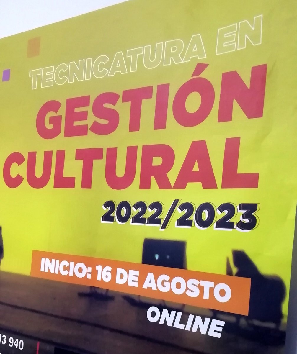 GestionClaeh's tweet photo. La Tecnicatura (on line) en GESTIÓN CULTURAL DE #UCLAEH comienza el 16 de agosto.
..
Bonificaciones hasta el 15 de junio:
🟡 25% por inscripción anticipada
🟡 Becas hasta 75%

👉 https://t.co/NOgFHj67zd https://t.co/llDaCSmGnh