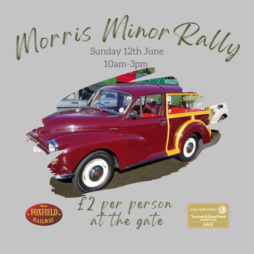 Join us tomorrow for our Morris Minor Rally from 10am. 

Buffet, Shop &amp; Museum also open!
#Staffordshire <a href="/EnjoyStaffs/">Visit Staffordshire</a>