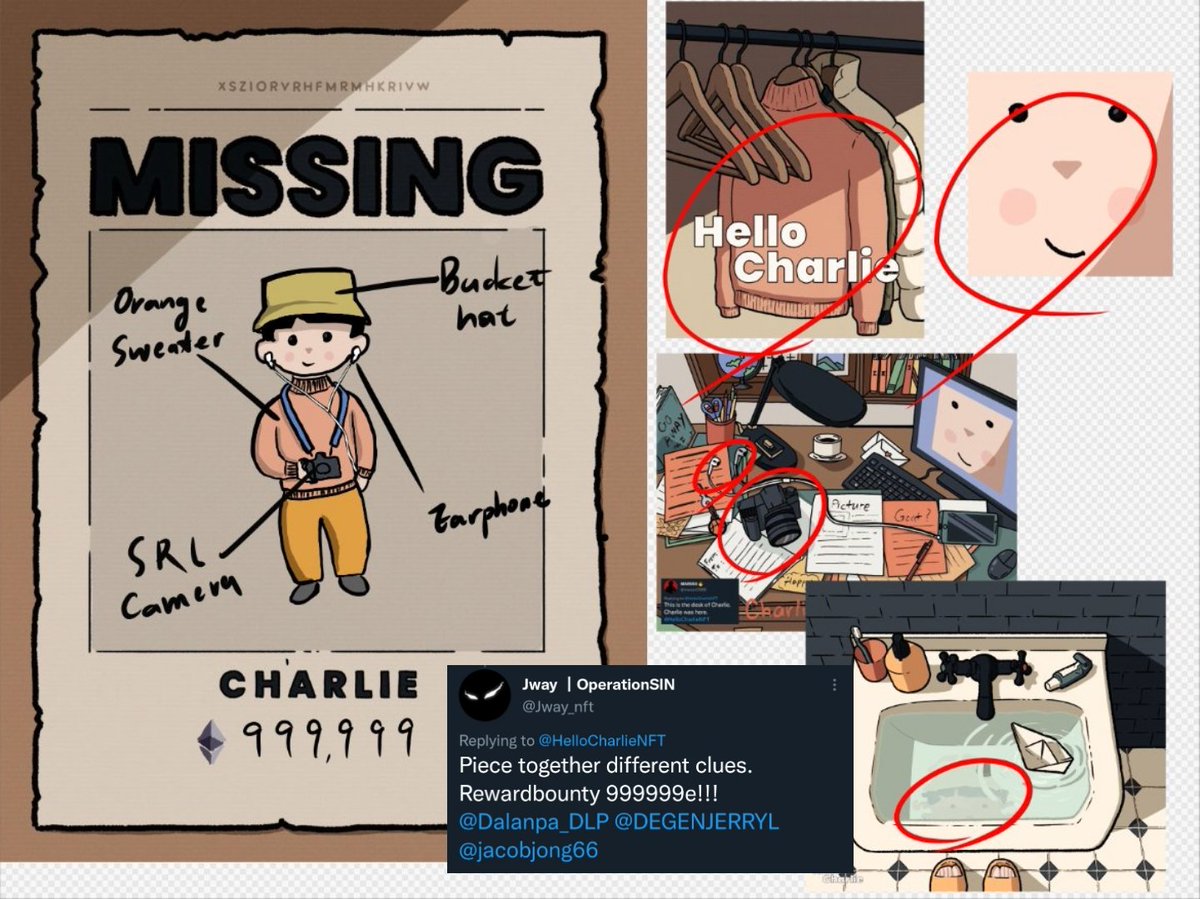 We put up the posters all over the town. We'll find Charlie soon. 

👀