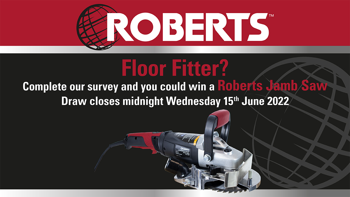 🔨 We want your help! 🔨Only 5 days left!
 
If you're a professional floor fitter, complete our survey and be in with a chance to win a Roberts Jamb Saw worth £350.00.
 
Draw closes midnight Wednesday 15th June 2022 
 
Click here for the survey: surveymonkey.co.uk/r/CMZZ3T6
#flooring