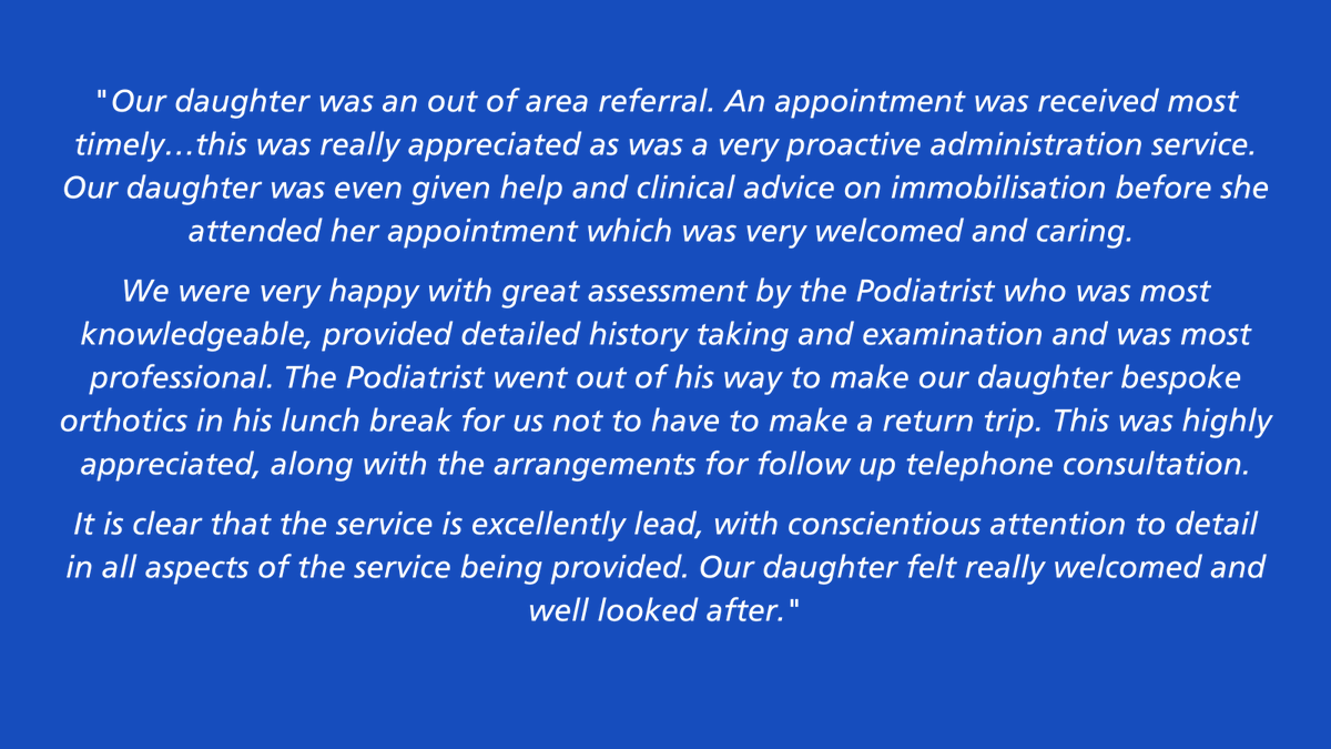 mpftnhs's tweet photo. #feedbackfriday is for our Stafford Podopaediatrics Team, a specialist area of podiatry focusing on the lower limb in children to improve quality of life &amp; prevent conditions in later life. Congrats team! 👏 #MPFTValues #CaringAndCompassionate #ListenAndEngage #LeadByExample 💙 https://t.co/sIU3VsH0vK