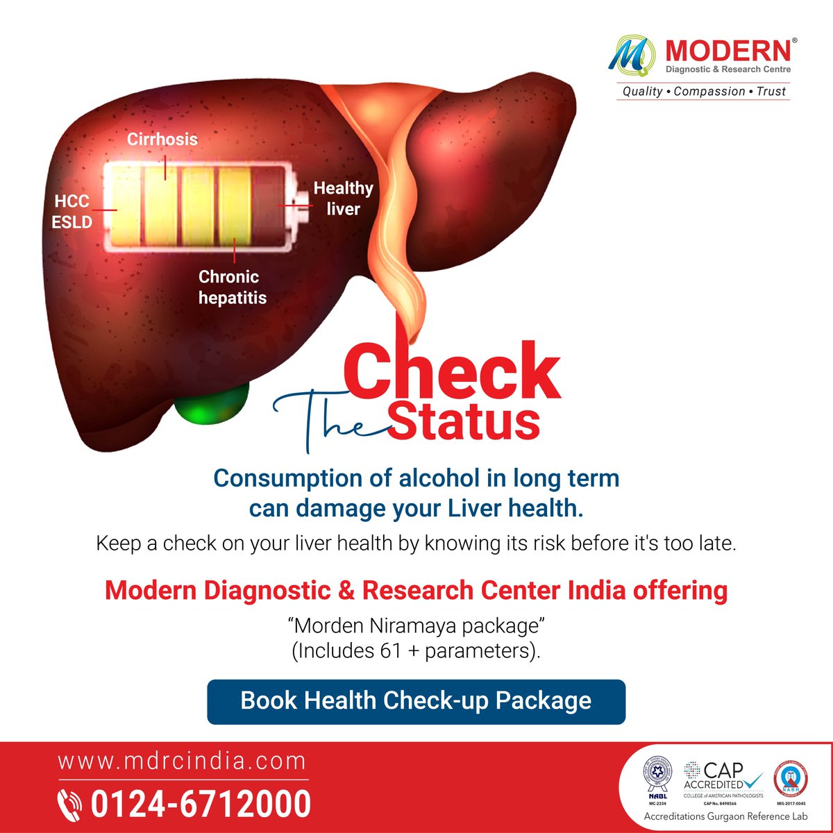 MDRCIndia's tweet photo. Modern Nirmaya Package offered by the Modern Diagnostics and Research Centre can get you a full-scale assessment for you to check your liver health and the risks that are associated with it.
Visit us at- https://t.co/YXAPEeMovD
#Liverfunctiontest #LFT #HealthCheckupPackage https://t.co/DwOY5sAlpF
