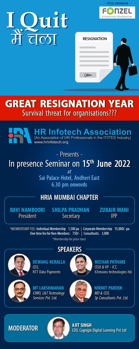 hriamumbai's tweet photo. Sharing the details of speakers..   
@dewangsn
@neeharn
@mtlaks
@Nirmitparekh3P
@singhajitm

At @HRInfotech

You can register yourself by using this link
 https://t.co/Yxvf6NHGSb https://t.co/DUBdS0PJPk
