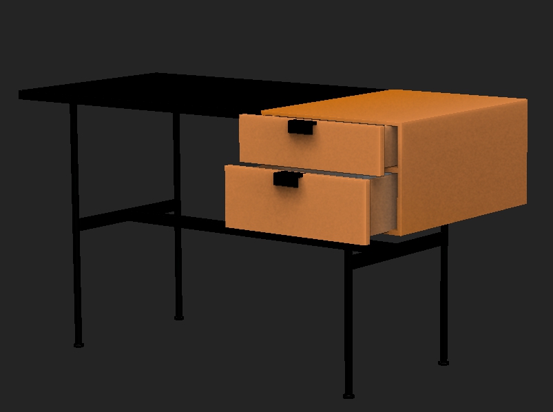 F031デスクを3Dモデルに
直線的な形は作りやすくて助かります
次は椅子などを。。。
#zbrush